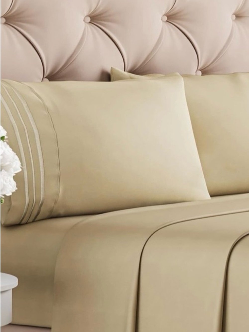 King Set - Luxury Soft Beige Sheet Set -